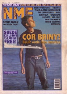 Damon Albarn of Blur on the cover of N.M.E. 8th October 1994