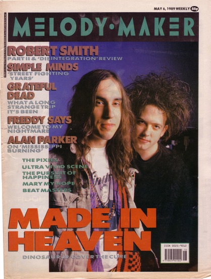 Robert Smith and J Mascis on the cover of Melody Maker, 6th May 1989